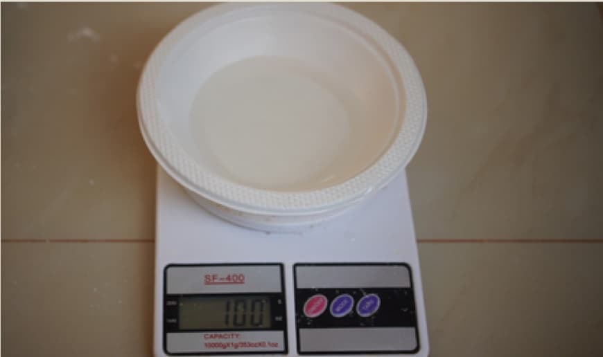 Langkah 3: Tambahkan 100 ml air.